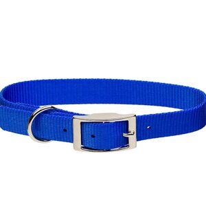 Dog Collar: NWT Durable Nylon Pin Buckle Blue, M/L